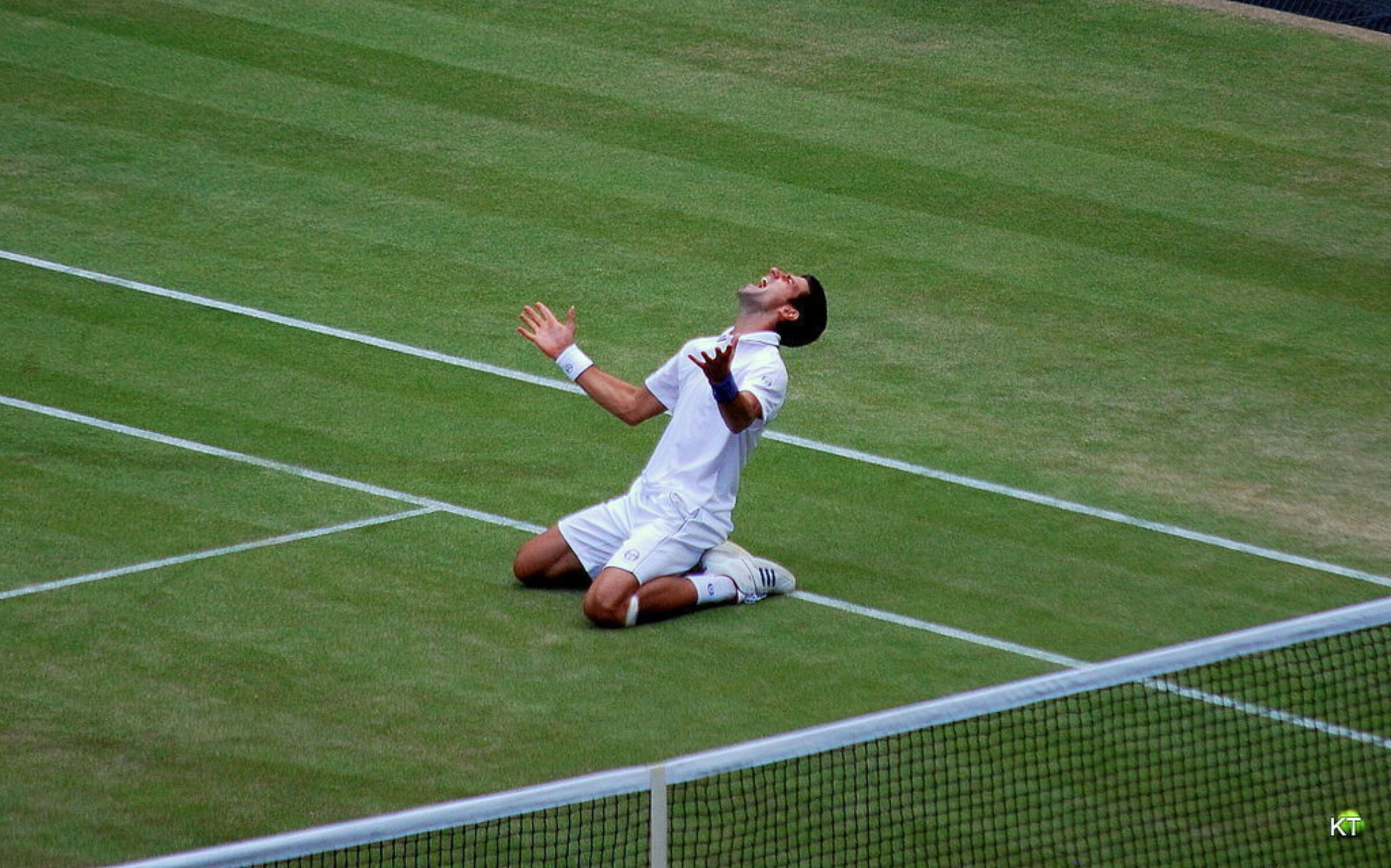 1024px Novak Djokovic Wimbledon 2011 semifinal win celebration