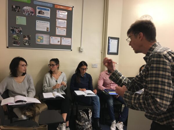 Callan teacher with students